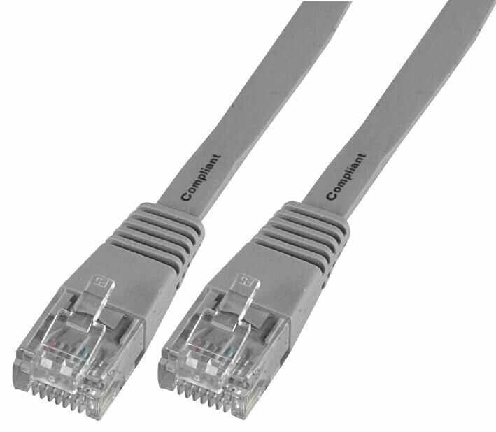 PRO SIGNAL - Flat Cat5e LSOH Ethernet Patch Lead, 0.5m Grey