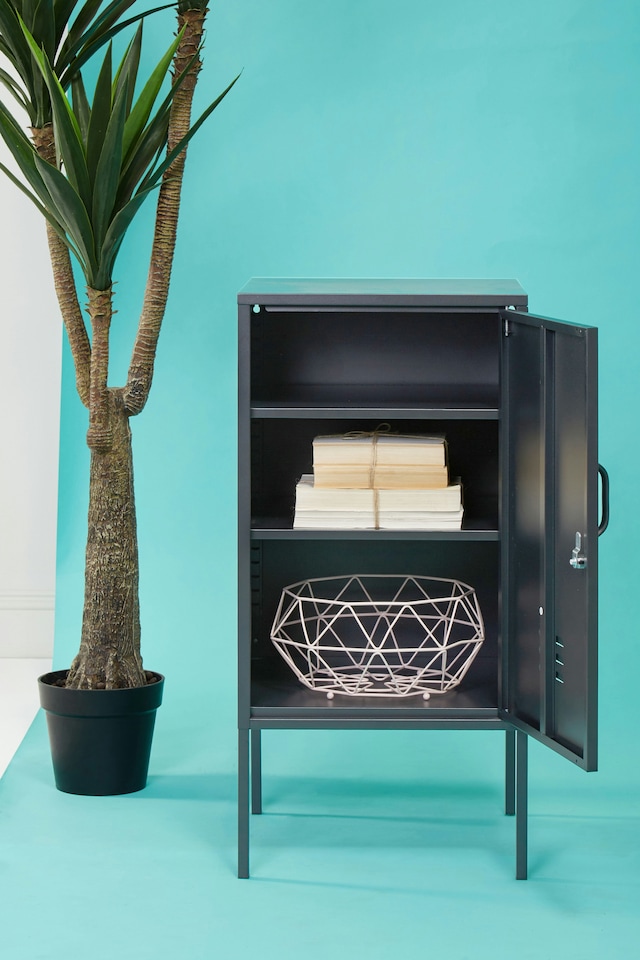 image 1 of Orsina Versatile One Door Grey Locker, Secured Storage Shelving Locker, Sleek And Sturdy Slim Locker With Handle