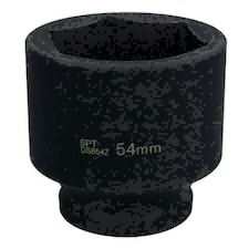 54mm 3/4in Drive Metric Shallow Impact Wheel Nut Socket 6 Sided Single-Hex