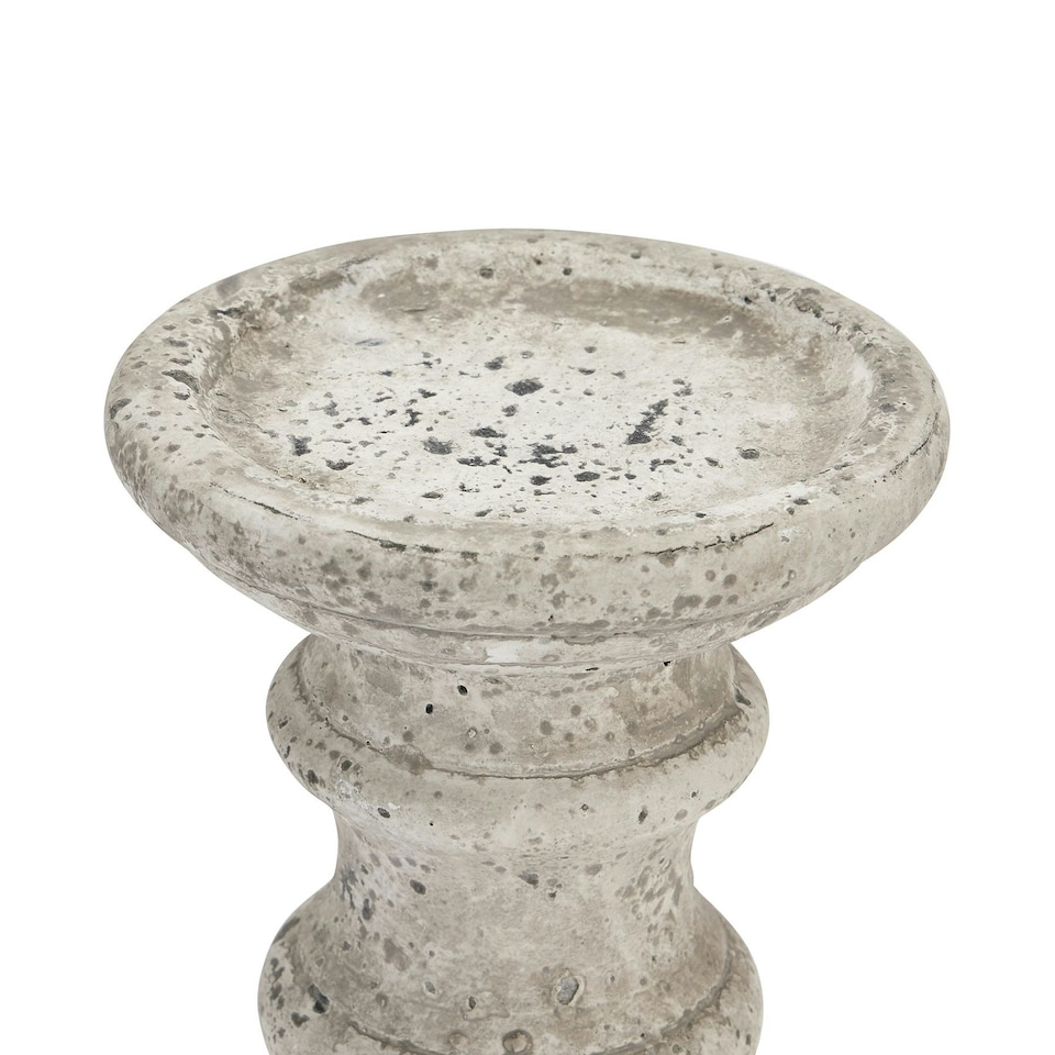image 1 of Hill Interiors Ceramic Column Candle Holder - Stone - 45cm x 16cm x 16cm