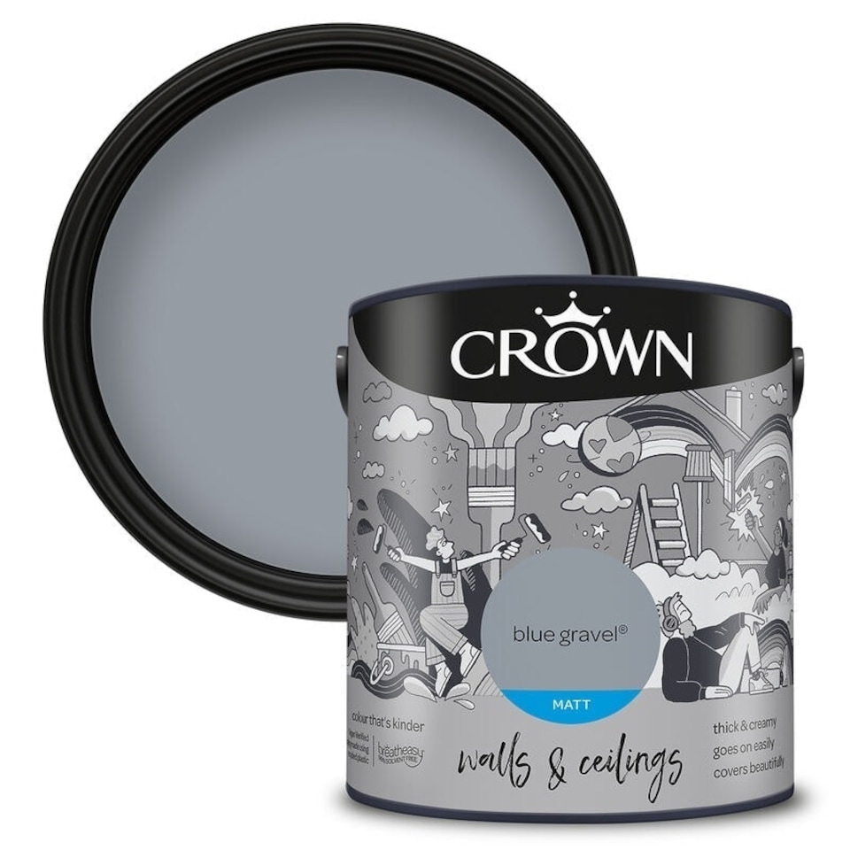 image 1 of Crown Walls & Ceilings Matt 2.5L Blue Gravel