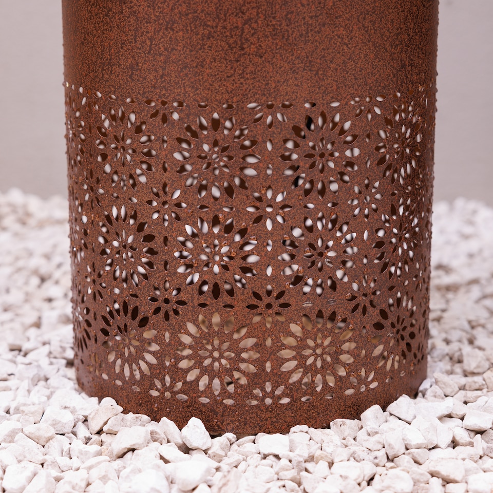 image 1 of Cautley Filgree Floral Cut Out Design Water Feature with LED Lights 50cm