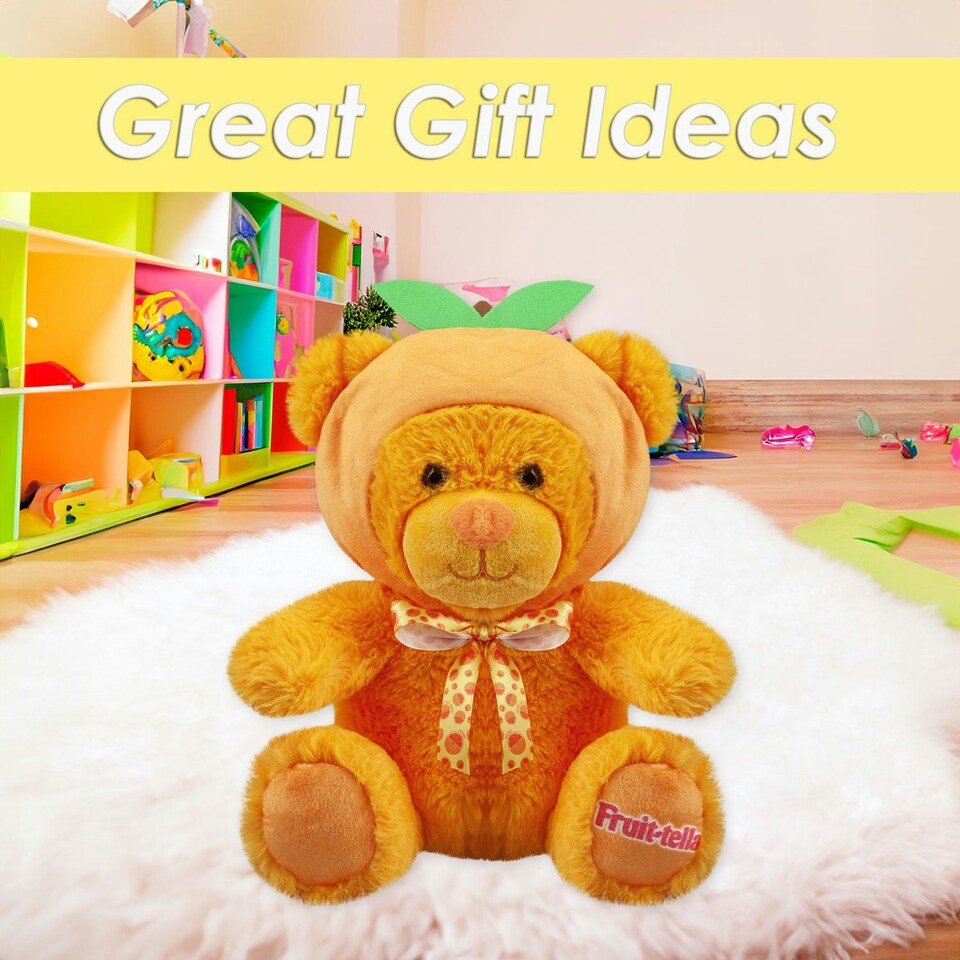 image 1 of Fruit-tella Orange Bear Soft Toy Plush Cute Cuddly Fluffy Plushie 23cm Orange