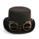 image 4 of Bristol Novelty Unisex Adults Steampunk Top Hat And Goggles - Black/Bronze - One Size One Size