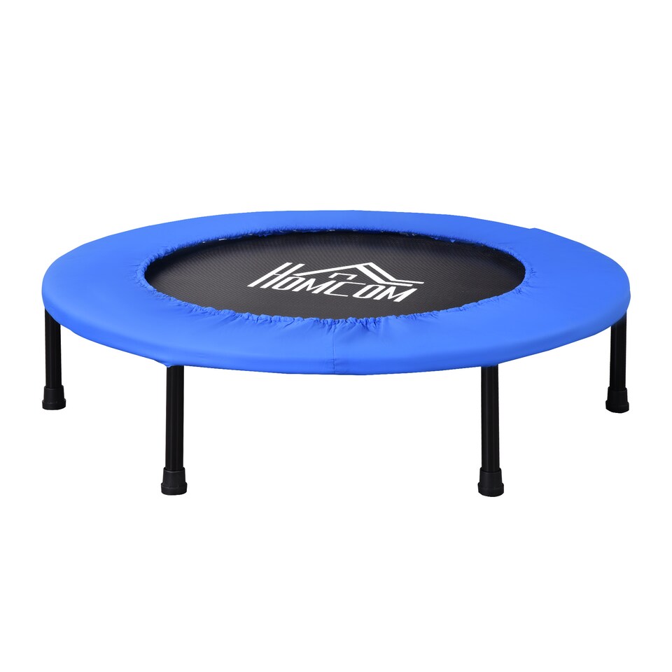 image 1 of HOMCOM 91cm Fitness Trampoline Exercise, Max Load 100 KG, Blue Black
