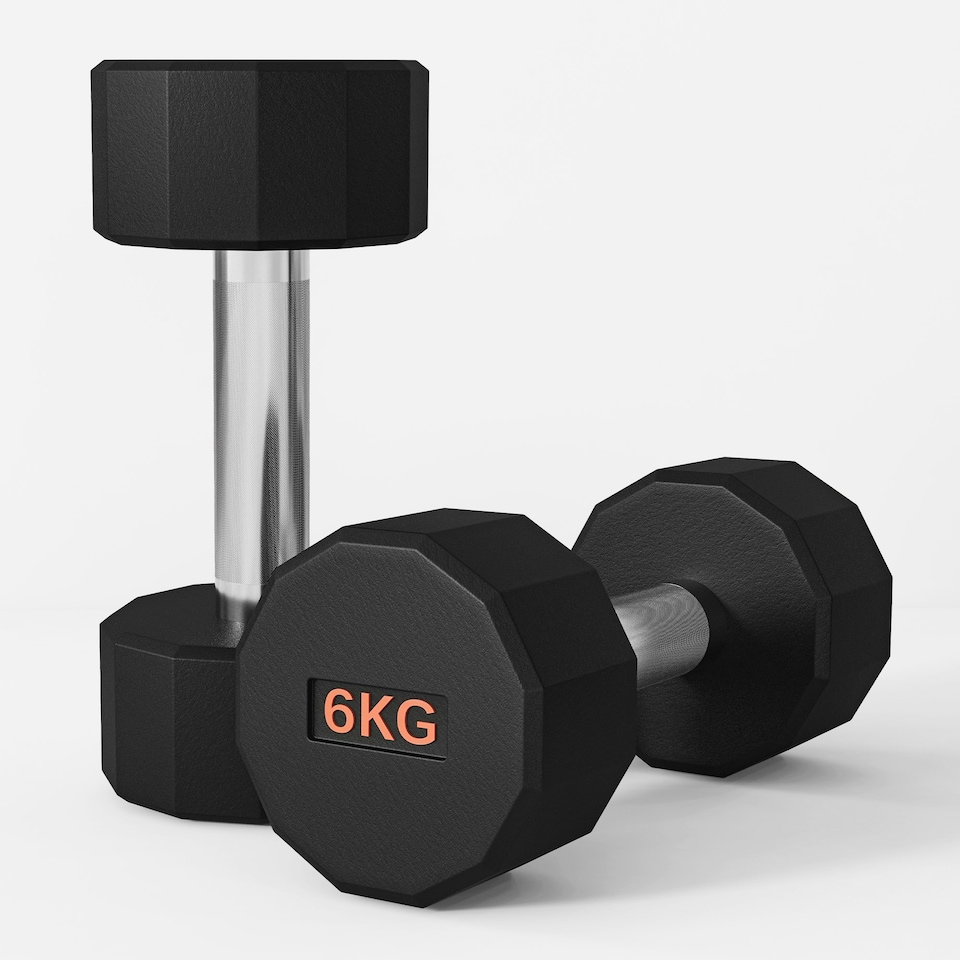 image 1 of SPORTNOW Dumbbells Weights Set with 12-Sided Shape and Non-Slip Grip, 2 x 6kg