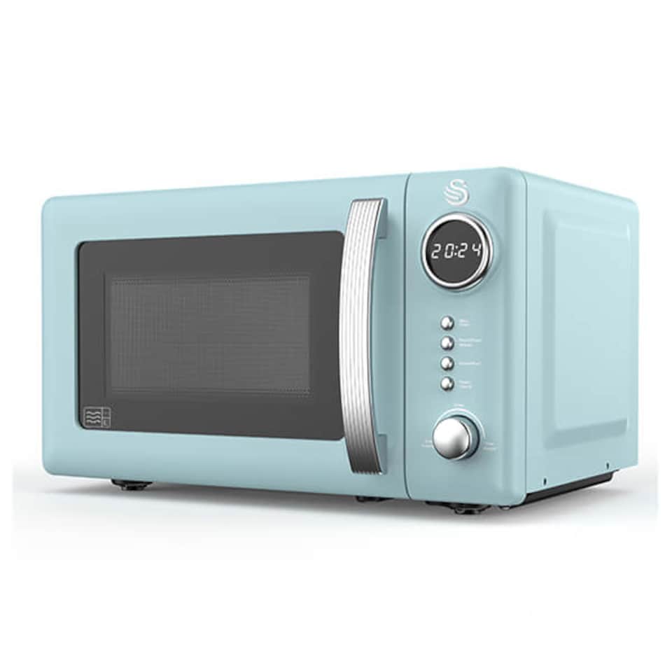 image 1 of Swan Retro Revive Blue 800w Digital Microwave