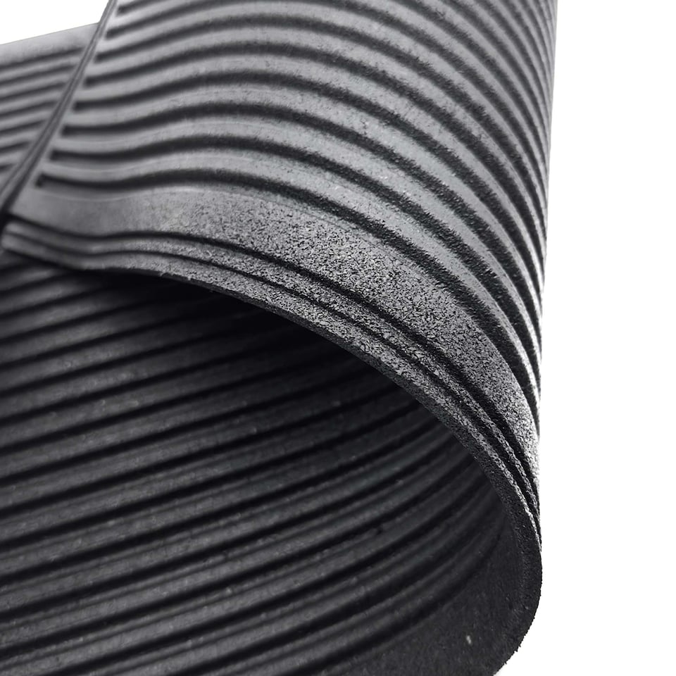 image 1 of Nicoman Ribbed Harmony Entrance Doormat 60x40cm | Black | 60x40cm