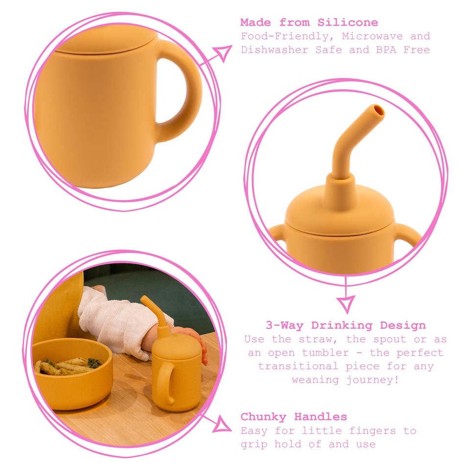 image 1 of Tiny Dining Baby Silicone Training Cup - 170ml - Ochre | Yellow | Ochre