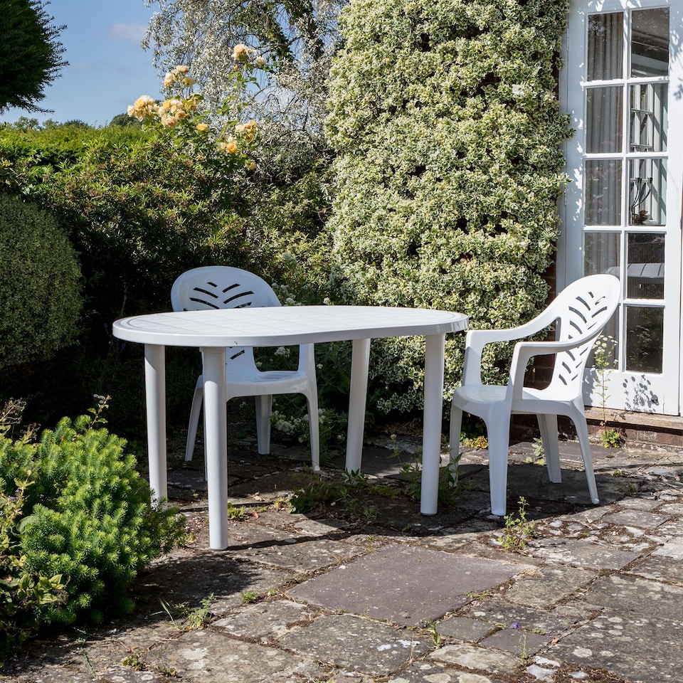 image 1 of Resol Gala 4 Seater Garden Dining Table - White | White | White