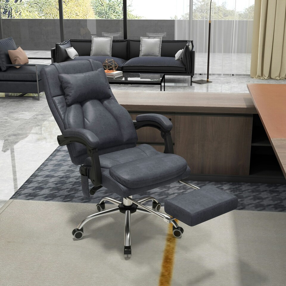image 1 of Vinsetto High Back Massage Office Chair with Vibration Point Headrest Remote