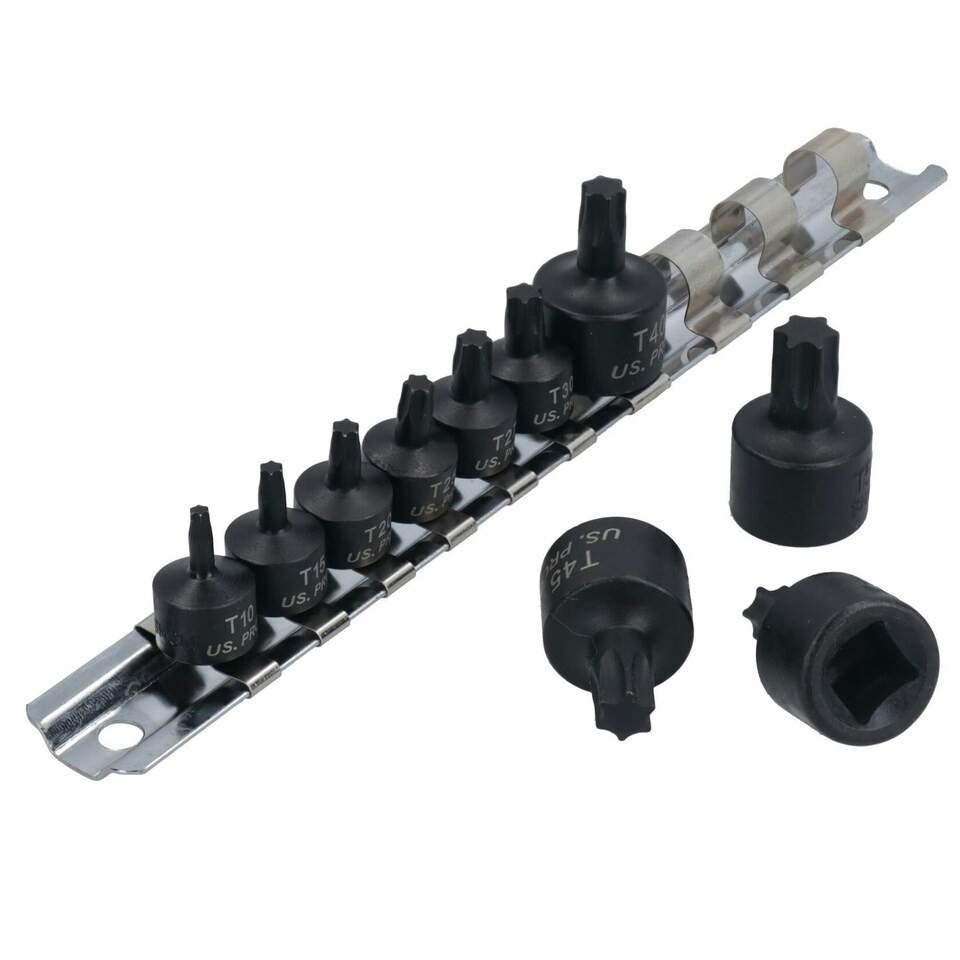 image 1 of Impact Torx Star Bit Sockets 1/4" 3/8" Drive T10 - T50 10 pc Set Bergen