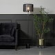 image 2 of BHS Oliver Marble Base Floor Lamp with Shade, Black