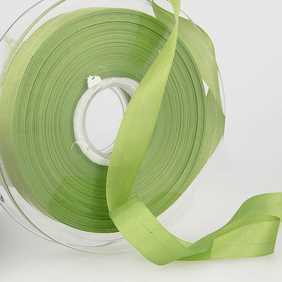 Stephanoise Anise Green  13mm Fine Silk Ribbon for Dressmaking - per metre