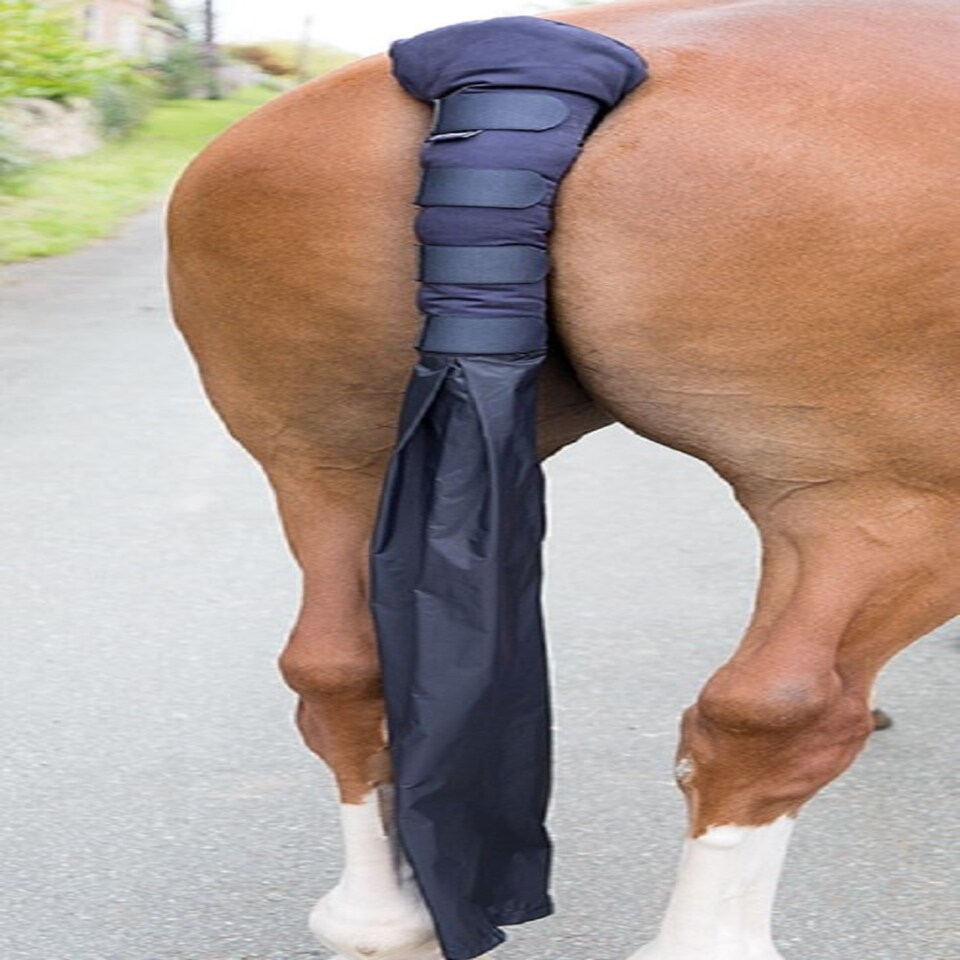 image 1 of Shires Padded Tail Guard With Bag Blue | Colour: Navy Blue
Size: One Size