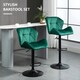 image 3 of HOMCOM Set Of 2 Luxurious Velvet-Touch Bar Stools Metal Frame Footrest Green