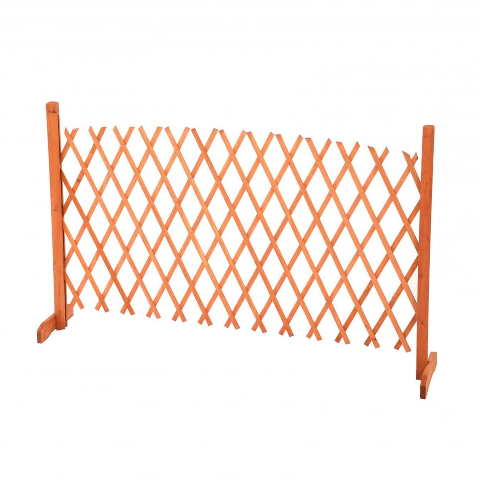 image 1 of Arched Expanding Freestanding Wooden Trellis Fence Garden Screen