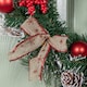 image 8 of Premier 40cm Christmas Red Dressed Festive Wreath With Baubles Bows And Pinecones