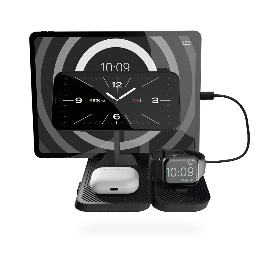 image 1 of Zens 4-in-1 Modular Wireless Charging Station (incl. Wall Charger) - black