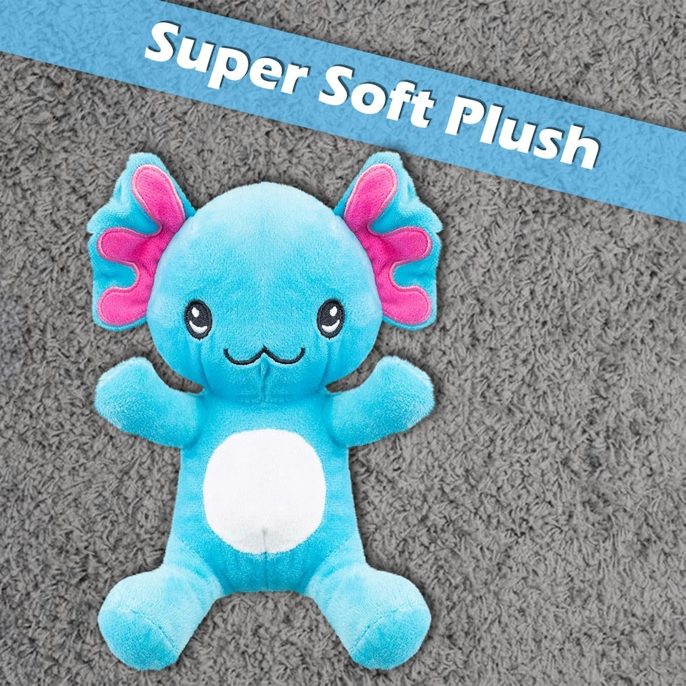 image 1 of Sitting Axolotl Soft Toy Cute Plushie Huggable Cuddly Stuffed Toy 20cm Blue