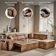 image 6 of Faux Leather Suede Brown 2C1 Corner Sofabed with Storage and Ottomans AMELIA