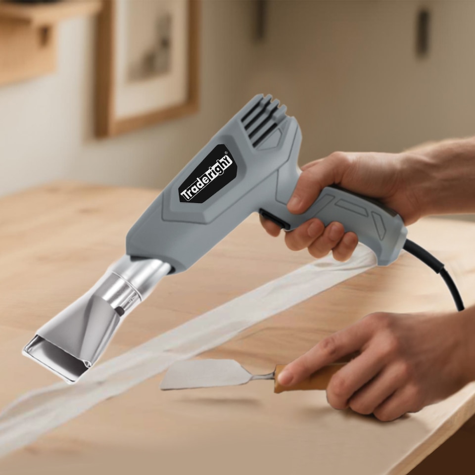 image 1 of Traderight 2000W Heat Gun Hot Air Blower Dual Temperature Paint Remover with 4 Nozzles