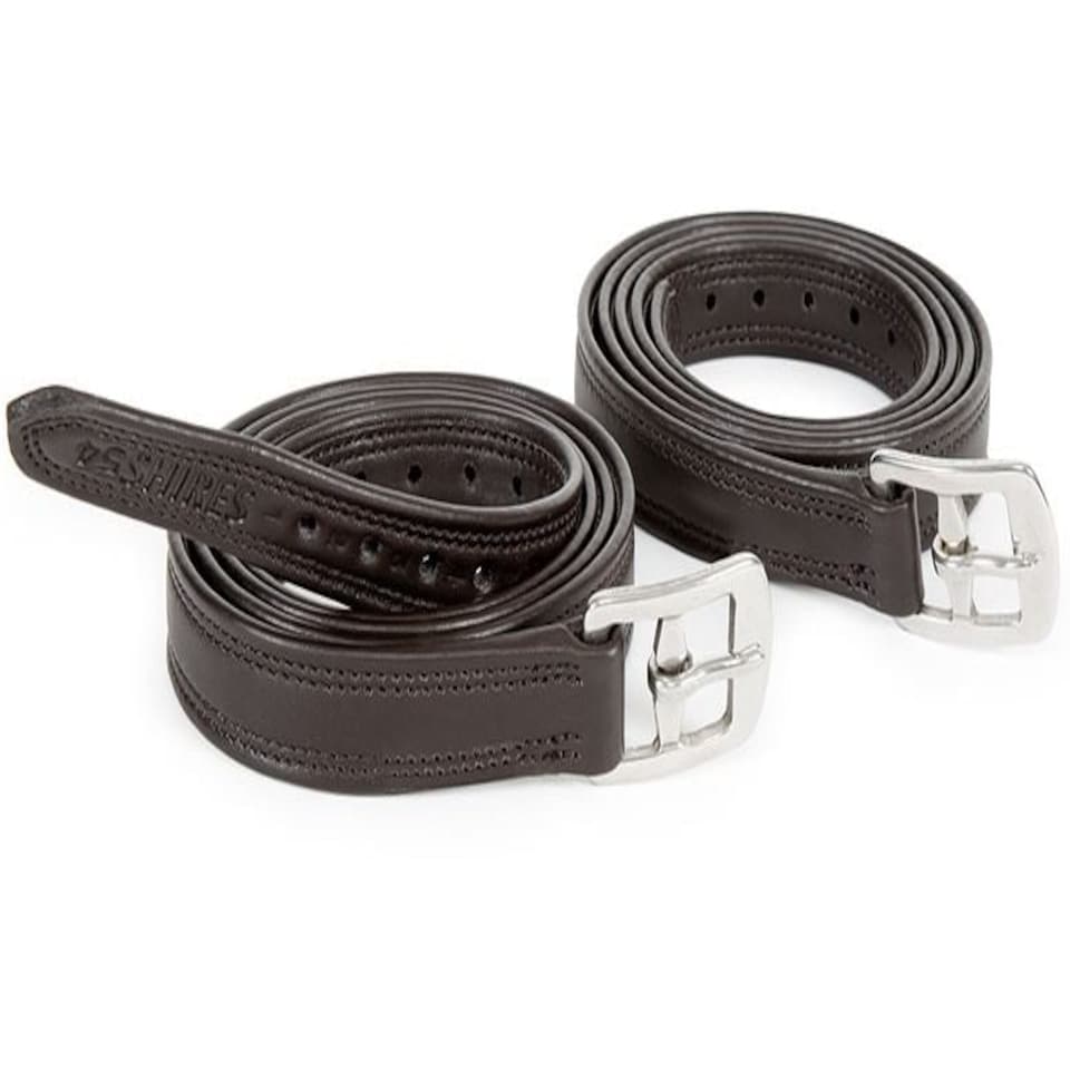 image 1 of Shires Easy Care Non Stretch Stirrup Leathers Brown | 61