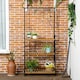 image 7 of Outsunny 3 Tiered Plant Stand Rack with Hanging Hooks for Indoor Outdoor
