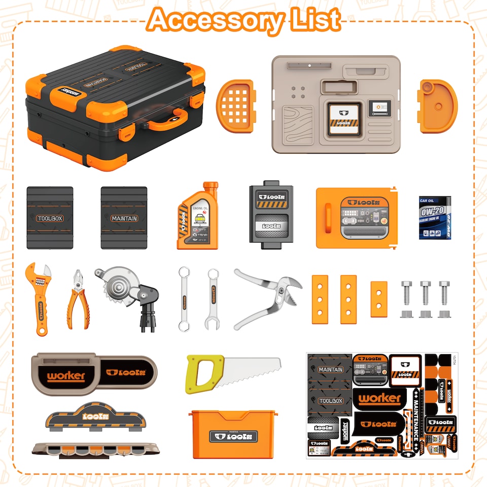 image 1 of 31-Piece Kids Tool Workbench & Suitcase Playset | Portable DIY Construction Toy with Tools