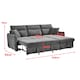 image 9 of Grey Chenille Fabric 2C1 Corner Sofabed with Storage ARCHIE