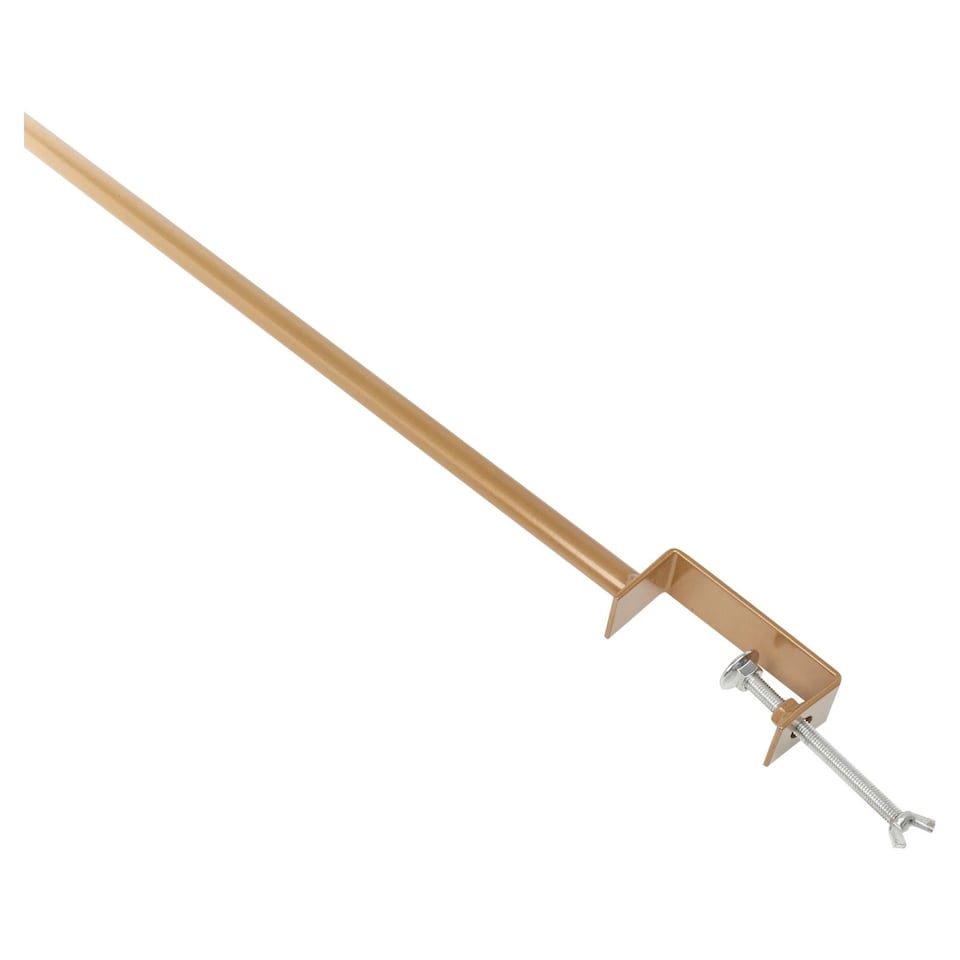 image 1 of Gold Metal Table Clamp Pole Hook Rail Stand Garden Lantern Hanger Party Rod | Gold | Set of 2