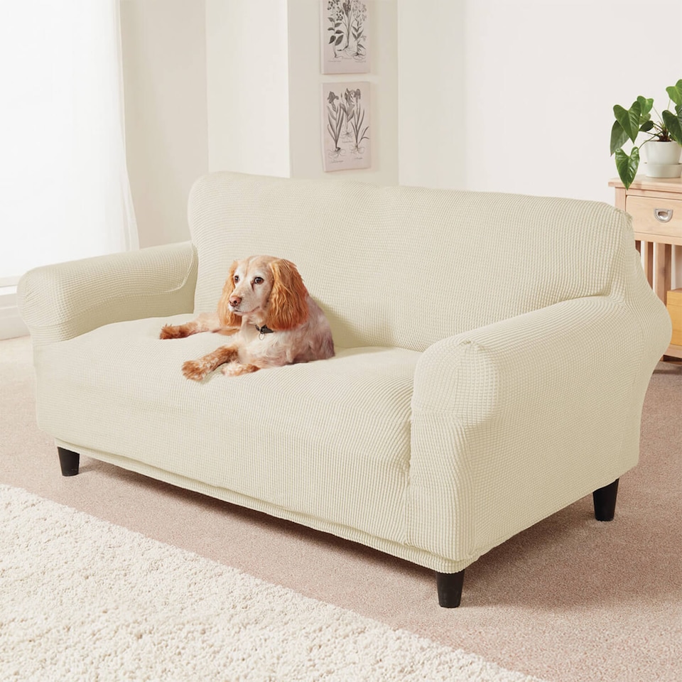 image 1 of Coopers Of Stortford 2 Seater Sofa Cover Stretch Fit Polyester Furniture Protector