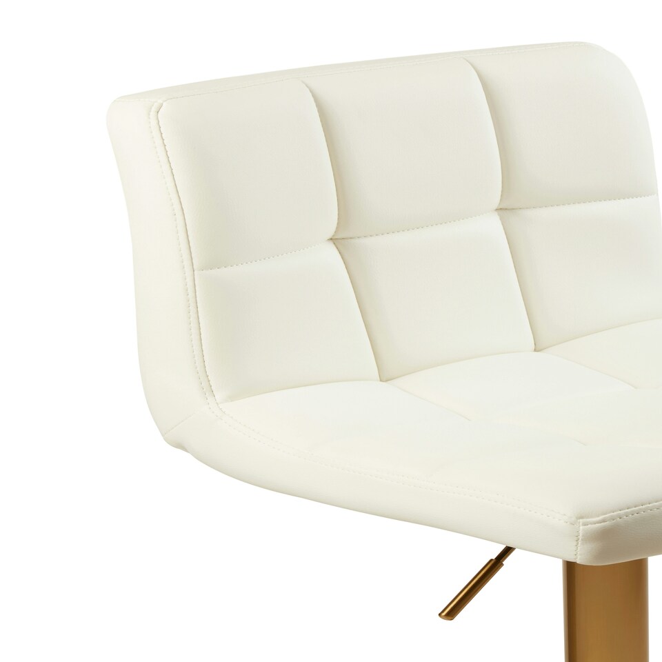 image 1 of Interiors by Premier Adjustable Gold & White Finsih Bar Stool, Comfort And Stable Counter Stool, Elegant Kitchen Bar Chair