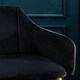 image 5 of Interiors by Premier Black Velvet Dining Chair, Mid-Century Modern Velvet Dining Chair, Stylish Black and Gold Dining Chair Black