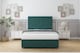 image 2 of Sloomy Somerset Emerald Plush Divan Bed Base No Drawers With 26 Inch Strutted Headboard | Green | Emerald | Single | 1