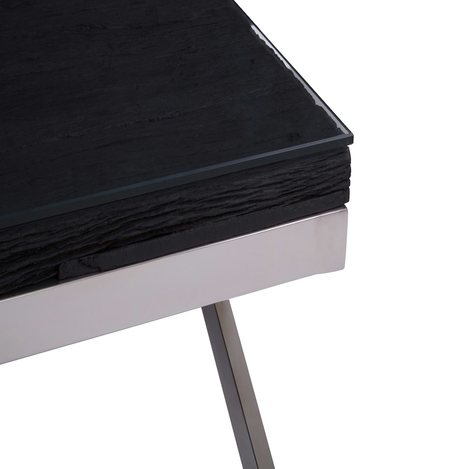 image 1 of Interiors by Premier Black Coffee Table With Cross Base Black