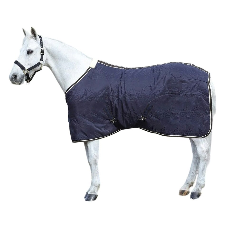 image 1 of StormX Original Luxury Show Standard-Neck Horse Stable Rug - Navy/Cream - 6´