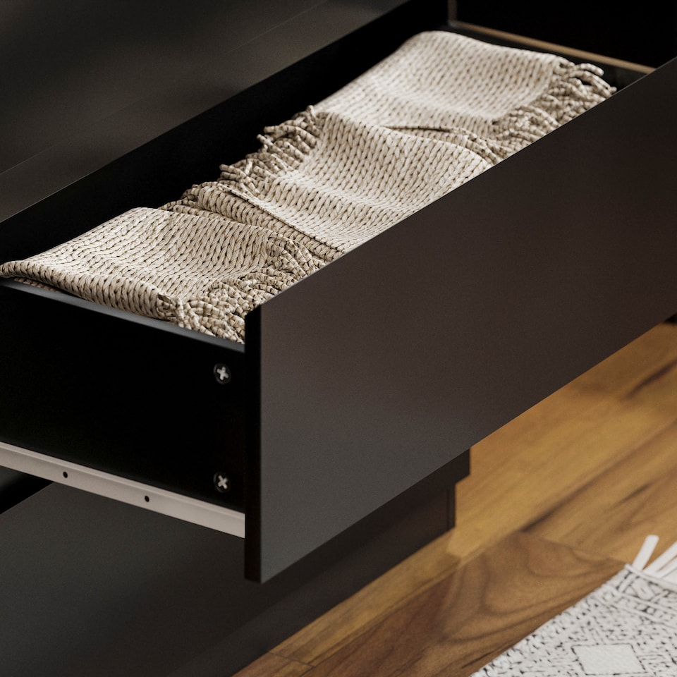 image 1 of Vida Designs Denver 3 Drawer Chest of Drawers Bedroom Storage, Black