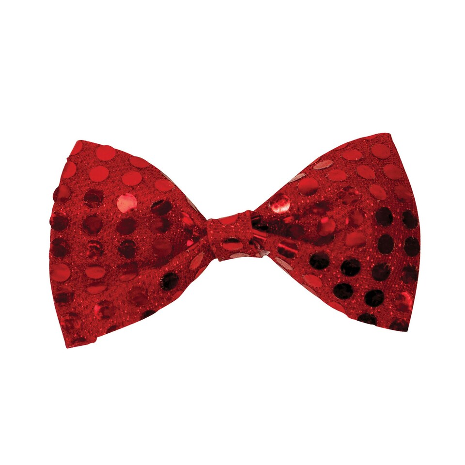 image 1 of Bristol Novelty Sequin Bow Tie - Red - One Size One Size