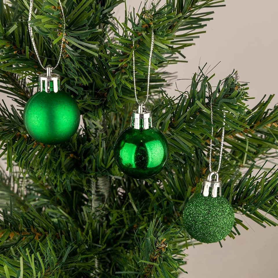 image 1 of 30mm/12Pcs Christmas Baubles Shatterproof Dark Green,Tree Decorations