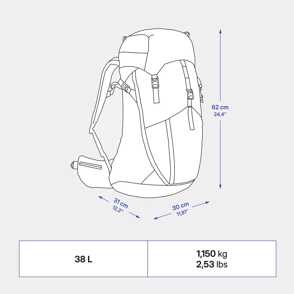image 1 of Decathlon 38 L Hiking Backpack, MH500
