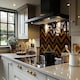 image 2 of Freehand Horizontal Zigzag Chevron Stripes Boho Chic Splash Back | White