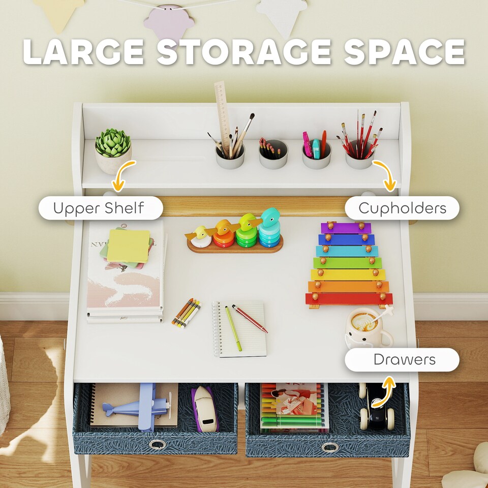 image 1 of AIYAPLAY Art Table and Chair Set for children with Drawers