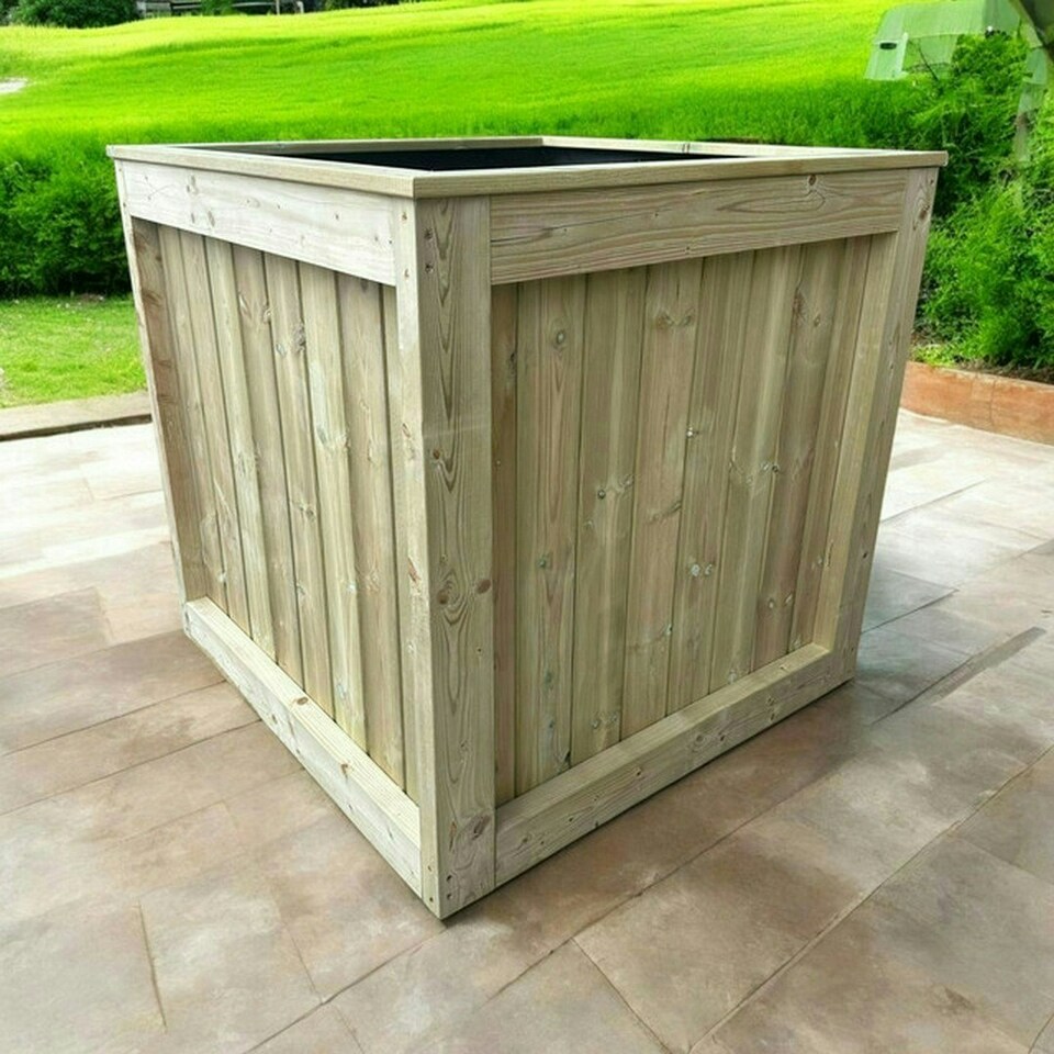 image 1 of Kent Garden Planter - Pressure Treated Wood - L100 x W100 x H100 cm Brown