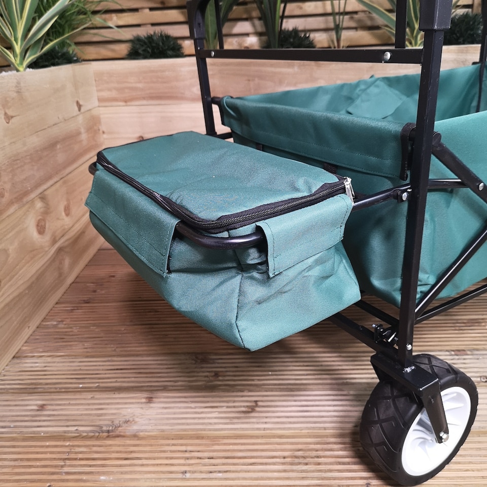 image 1 of Folding Festival Camping Storage Trolley with Canopy & Waterproof Cover 100Kg capacity