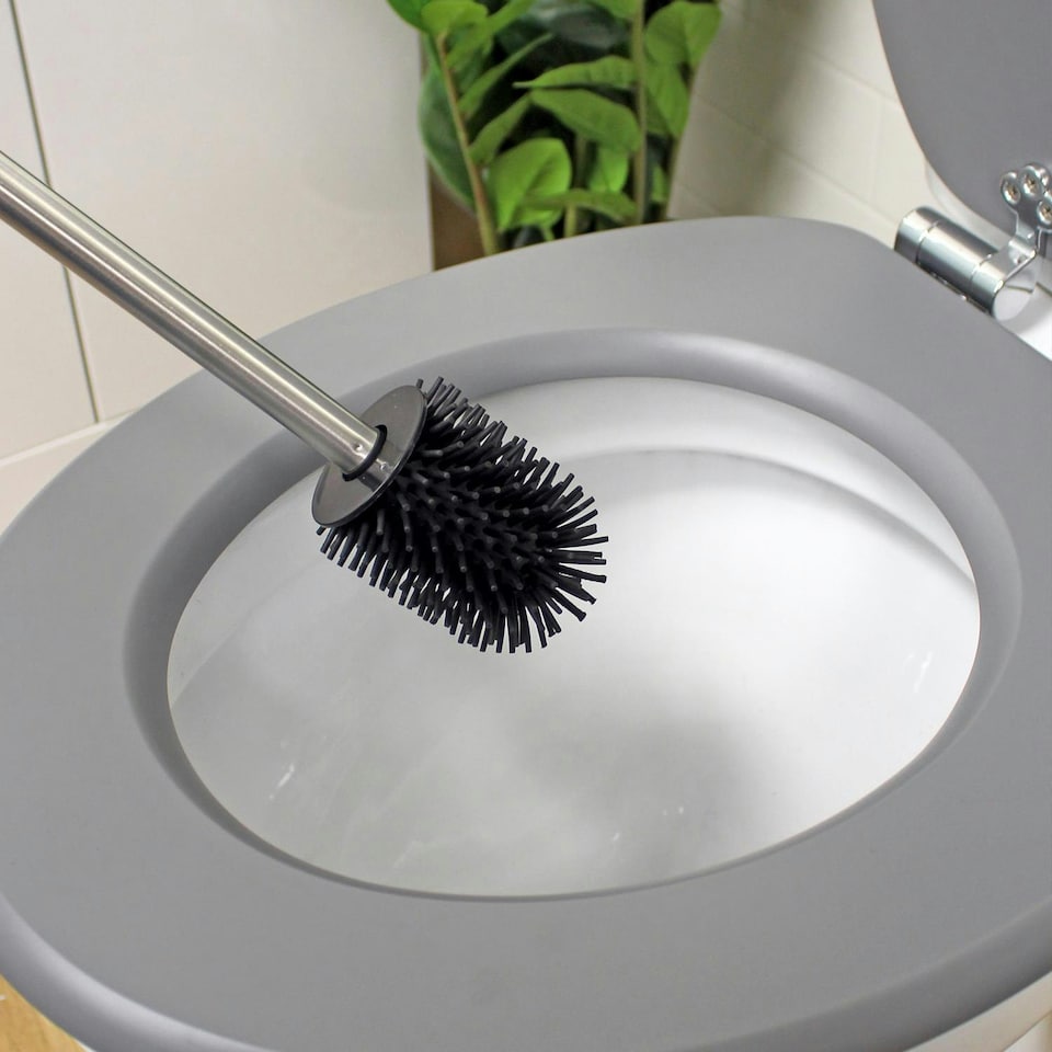 image 1 of Showerdrape Rondo White Toilet Brush & Holder