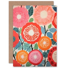 Pomegranate Tree Bloom Mediterranean Birthday Card