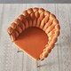 image 4 of Single Roma Knot Velvet Armchair with Gold Metal Legs, Modern Tufted Design for Living Room Orange