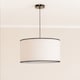 image 2 of ValueLights Eva Natural Linen Fabric Black Trim Large Light Shade | Cream