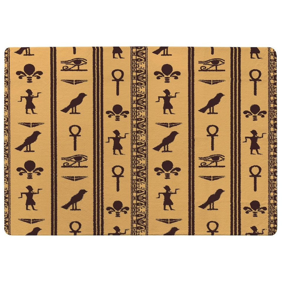 image 1 of Eye of Horus, Pharaoh, Flowers, Pyramid, Bird, Ankh (Rug) Multi | Medium: 80x150cm